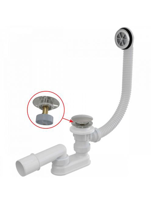 Alcaplast - CLICK/CLACK kádszifon készlet fém A505CKM - Fürd