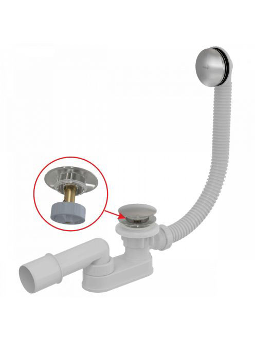 Alcaplast - CLICK/CLACK kádszifon készlet fém A507CKM - Fürd