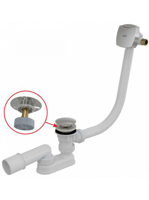 Alcaplast Click-Clack kádszifon kádtöltővel, króm A509CKM100