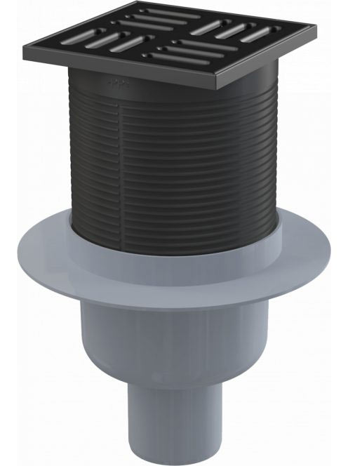 Alcaplast Függőleges padlóösszefolyó 105x105/50 mm rozsdamen