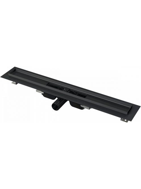 Alcaplast Low - Zuhanyfolyóka fekete-matt 850mm, vízszintes