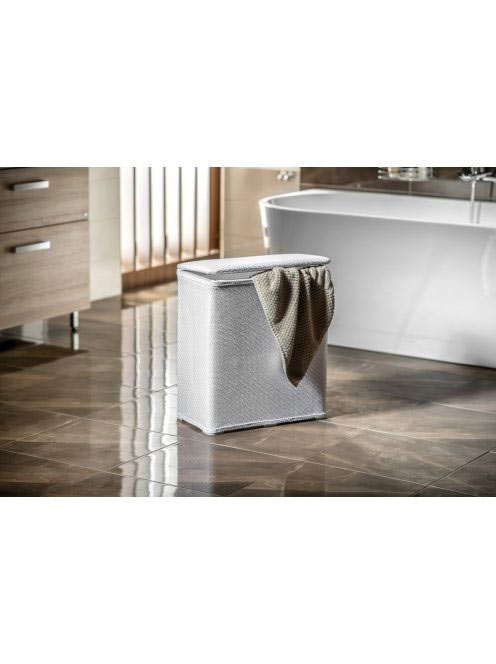 Aqualine Ambrogio szennyeskosár 50x55x28 cm fehér 203802 - F