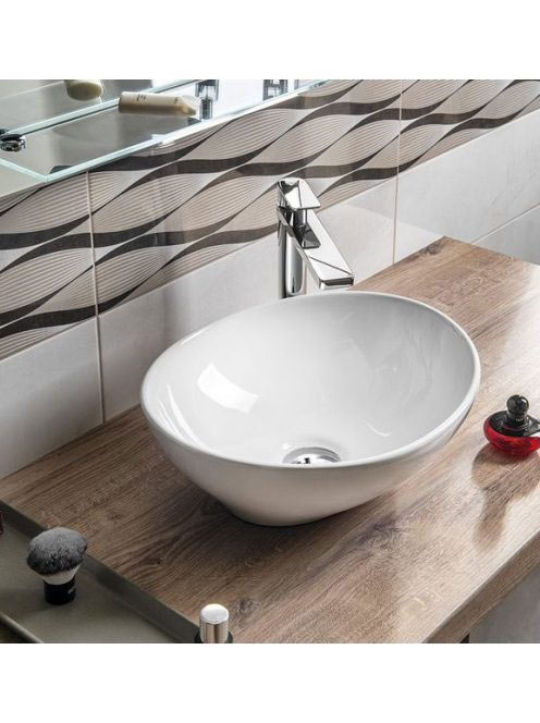 Aqualine ovális kerámia mosdó 42x34 cm, fehér 49412 - Fürdős