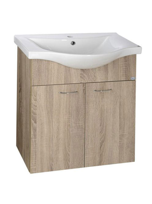 Aqualine Keramia Fresh fali mosdószekrény 60,6x74x34 platina