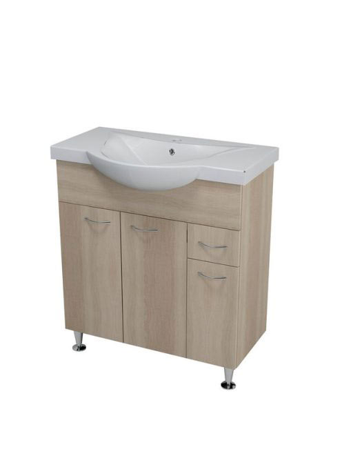 Aqualine Keramia Fresh fali mosdószekrény 75,1x74x35 platina