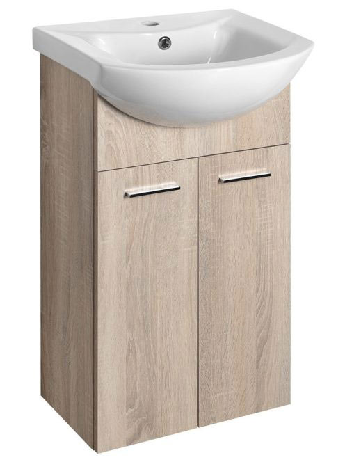 Aqualine Zoja 2 ajtós mosdószekrény 40,8x74x25 cm platina tö