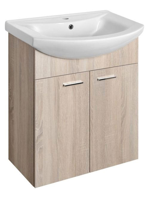 Aqualine Zoja 2 ajtós mosdószekrény 61,5x74x32 cm platina tö