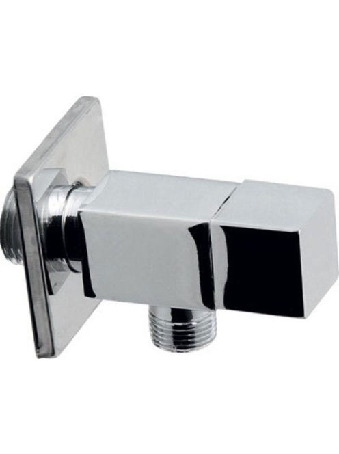 Aqualine szögletes sarokszelep 3/8x1/2, anya nélkül, króm 53