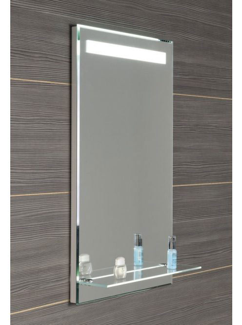 Aqualine tükör LED világítással 50x80 cm üveg polccal, bille