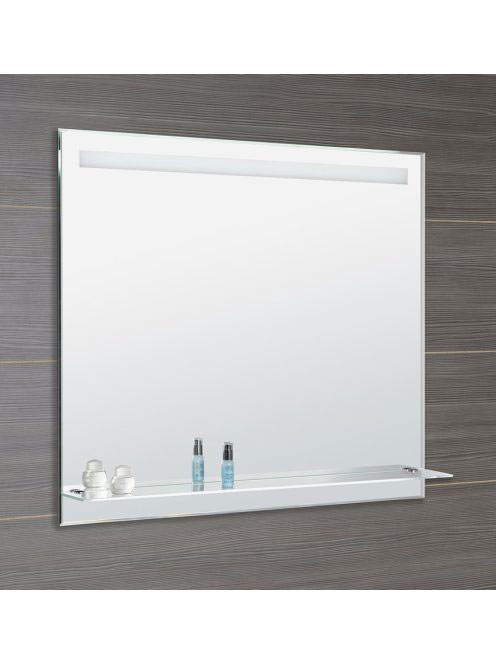 Aqualine tükör 100x80 LED világítással üvegpolccal, billenő