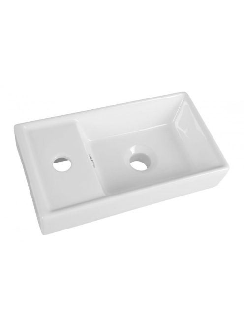 Aqualine kerámiamosdó 40x22cm túlfolyóval, fehér DD4022 - Fü