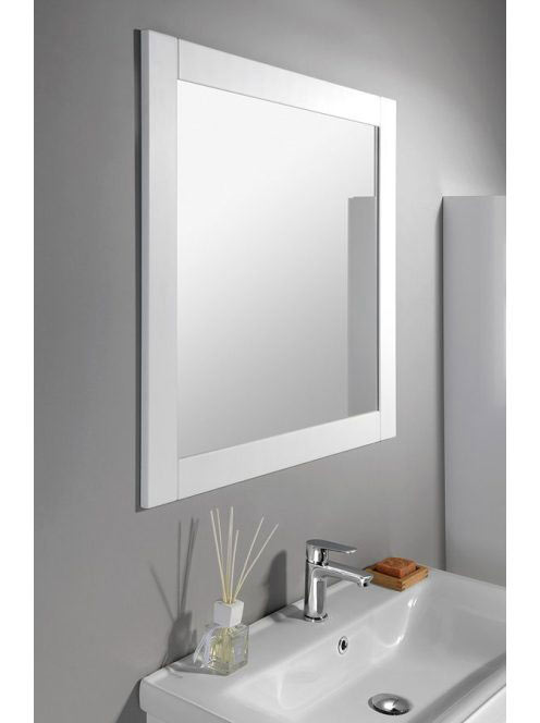 Aqualine Favolo keretes tükör 80x80 cm matt fehér FV080 - Fü