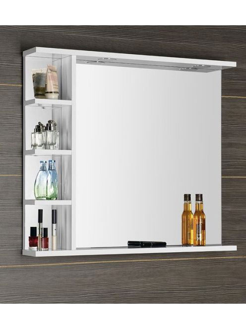 Aqualine Korin tükör LED világítással és polccal, 80x70x12 c