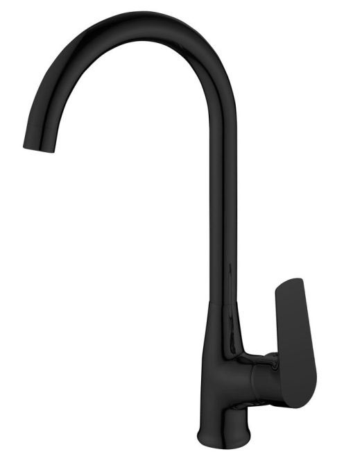 Aqualine Lotta egykaros konyhai csaptelep, matt fekete LT603