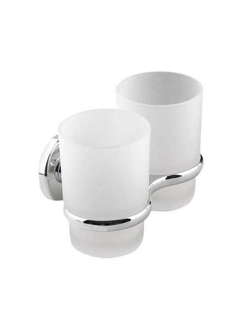 Aqualine SAMBA dupla pohártartó, tejüveg, SB105 - Fürdőszoba