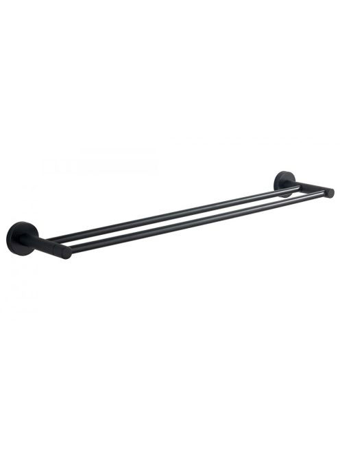 Aqualine Samba dupla törölközőtartó, fekete SB211 - Fürdőszo