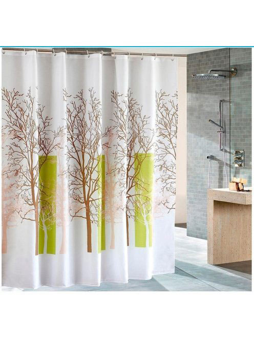 Aqualine zuhanyfüggöny 180x180 cm, fehér mintával ZP009/180