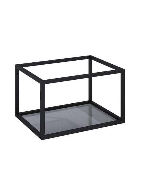 Arezzo design Monterey alsó polcos fekete fémkeret üvegpolcc