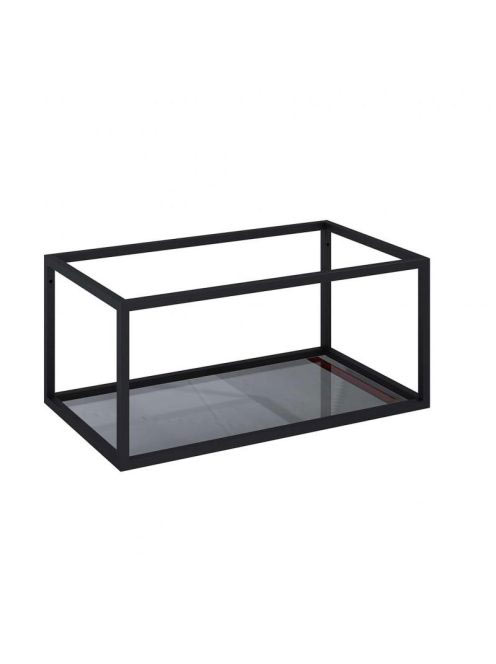 Arezzo design Monterey alsó polcos fekete fémkeret üvegpolcc