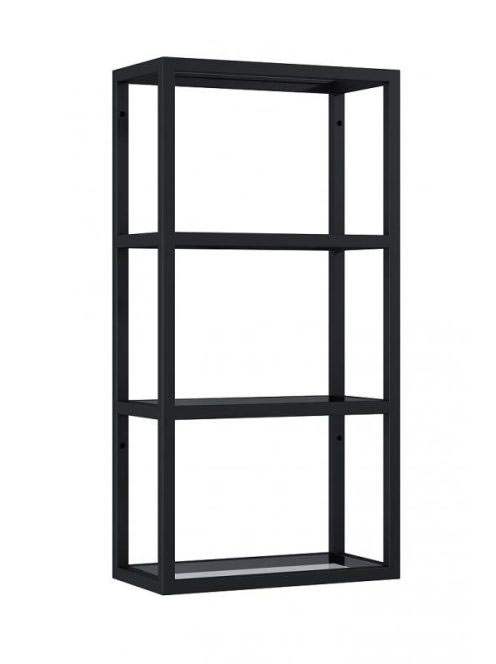 Arezzo design Monterey függőpolc üveggel 40x80 cm, matt feke