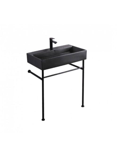 Arezzo design Midland mosdótál fémlábbal - lefolyó, fekete A