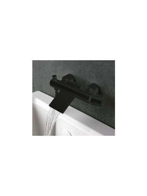 Arezzo design Artfield fekete Cascade kifolyós kádcsaptelep