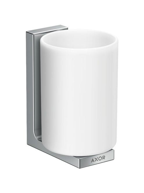 Axor Universal négyszögletes tartó fogkefe pohárral króm/feh