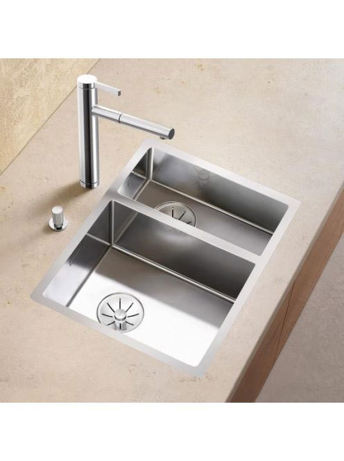 BLANCO Claron 340/180-IF Infino balos selyemfényű rozsdament