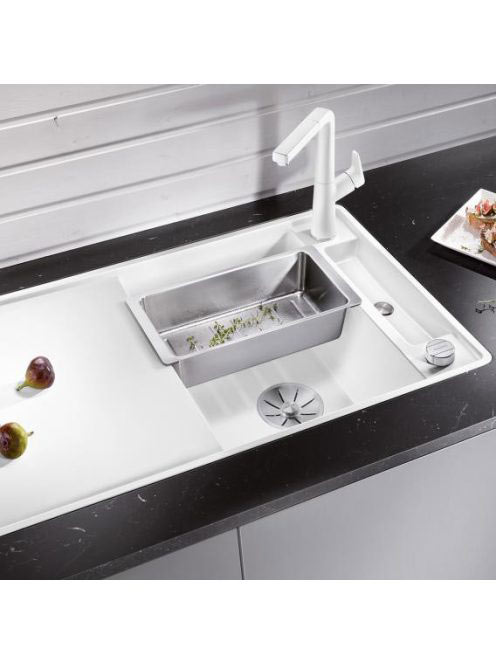 BLANCO Axia III 5 S-F Silgránit mosogató excenterrel, fa vág