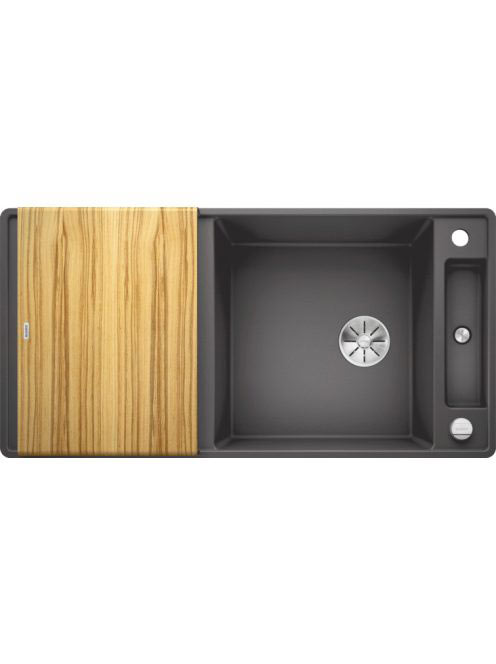 BLANCO Axia III XL 6 S-F Silgránit mosogató excenterrel, fa