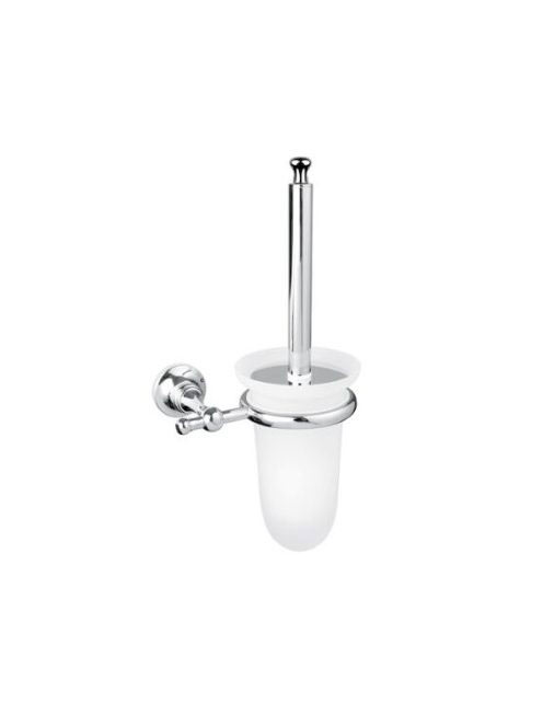 Bugnatese Tradicionális fali WC kefe tartó üveg betéttel, br