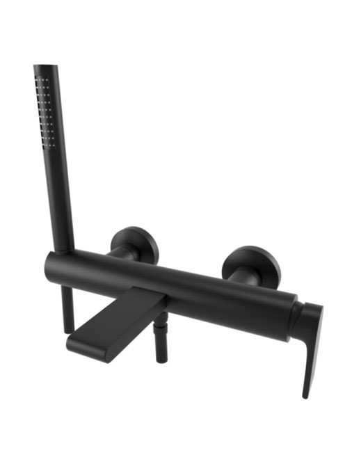 Bugnatese Simple kádcsaptelep zuhanyszettel, matt fekete 660