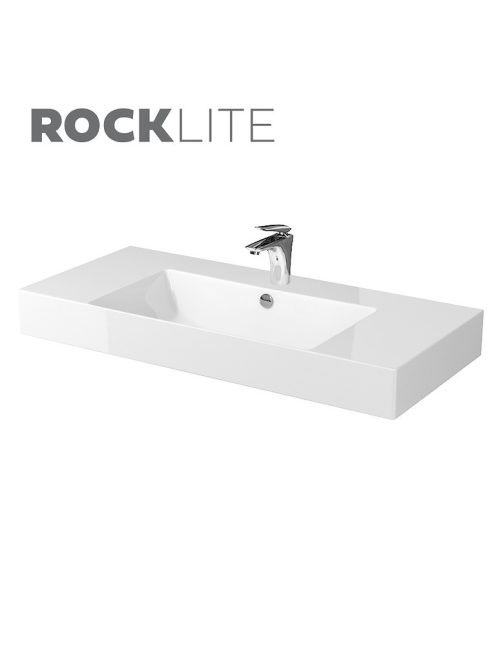 Cersanit Inverto Rocklite 100 szögletes kerámia mosdó, túlfo