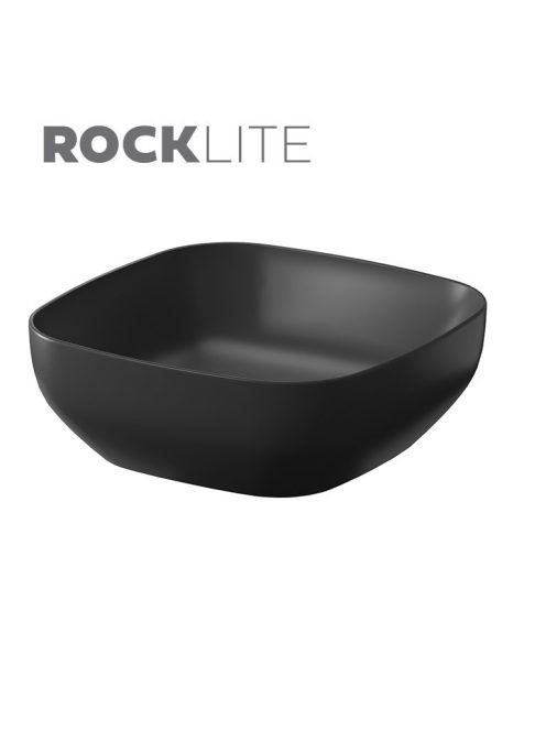 Cersanit Larga ROCKLITE kerámia mosdótál 38x38 cm, túlfolyó