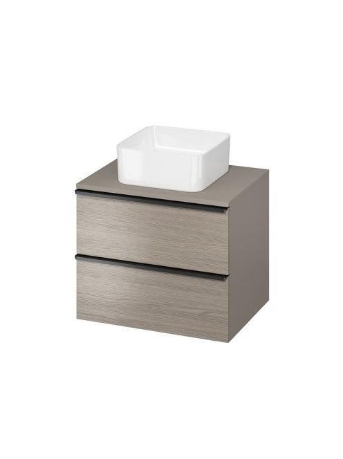 Cersanit Virgo 60 szürkés tölgy alsószekrény, fekete foganty