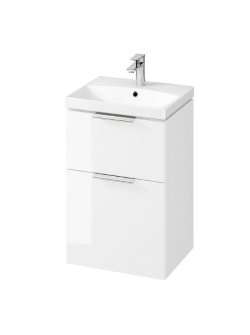 Cersanit City dupla fiókos mosdószekrény 50x40 cm, fényes fe