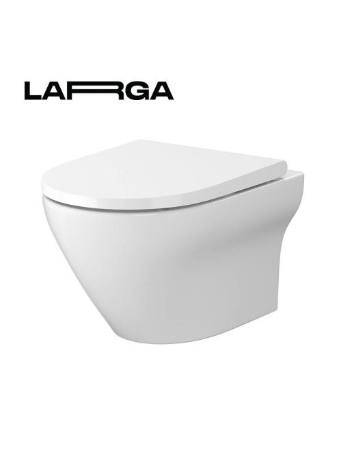 Cersanit Larga perem nélküli fali WC csésze ülőkével, fehér