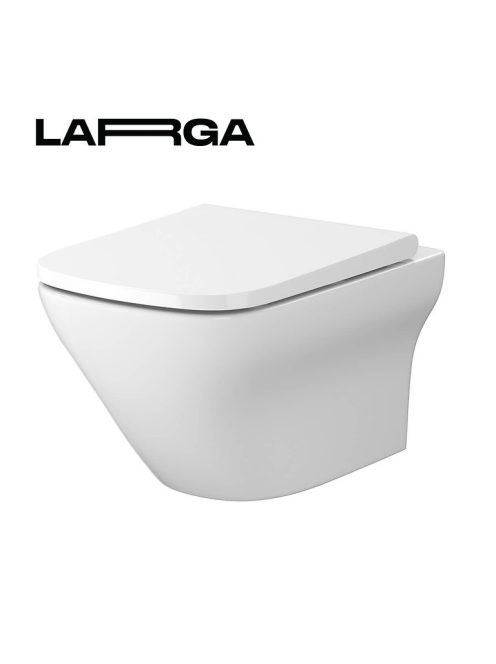 Cersanit Larga perem nélküli fali WC csésze ülőkével, fehér