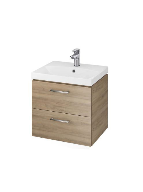 Cersanit Lara 50 alsószekrény City kerámia mosdóval, dió S80