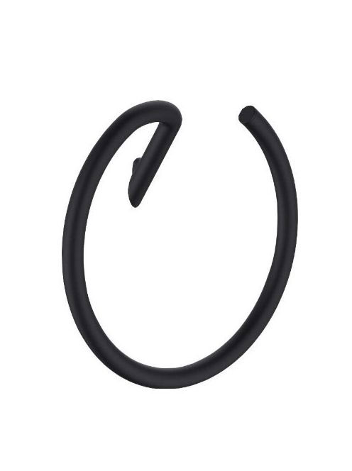 Deante Silia falra szerelhető kerek törölközőtartó, fekete A