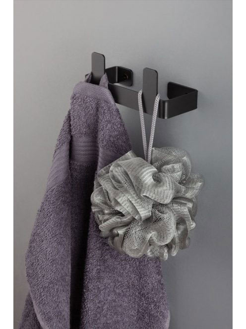 Deante Mokko dupla fali akasztó, fekete ADM N121 - Fürdőszob