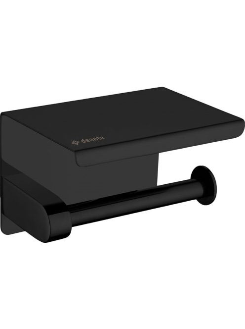 Deante Round WC-papír tartó polccal, fekete ADR N221 - Fürdő