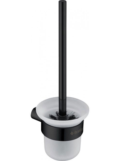 Deante Round WC kefe fali tartóval, fekete ADR N711 - Fürdős