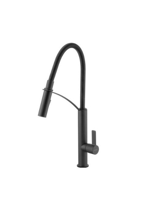 Deante Gerbera mosogató csaptelep, kihúzható kifolyócső, fek