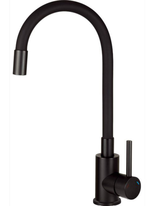 Deante Luno fekete mosogató csaptelep elasztikus kifolyóval