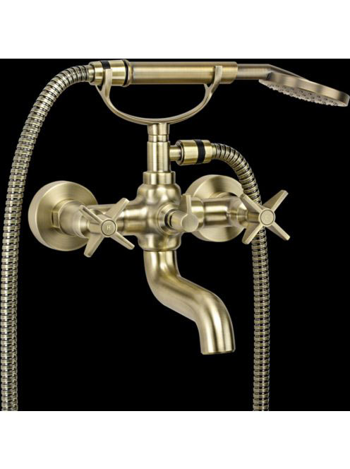 Deante Temisto kádtöltő csaptelep zuhanyszettel, Szálcsiszol