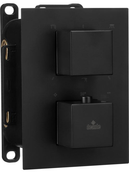 Deante Box falon belüli fekete termosztatikus csaptelep, szö