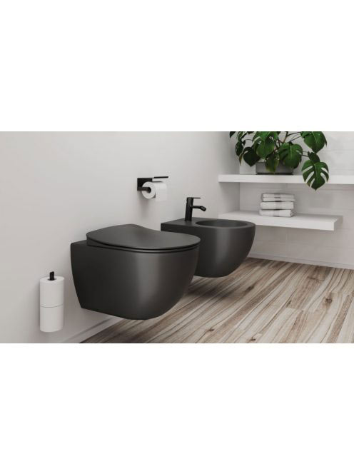 Deante Peonia titánium perem nélküli fali WC soft close ülők