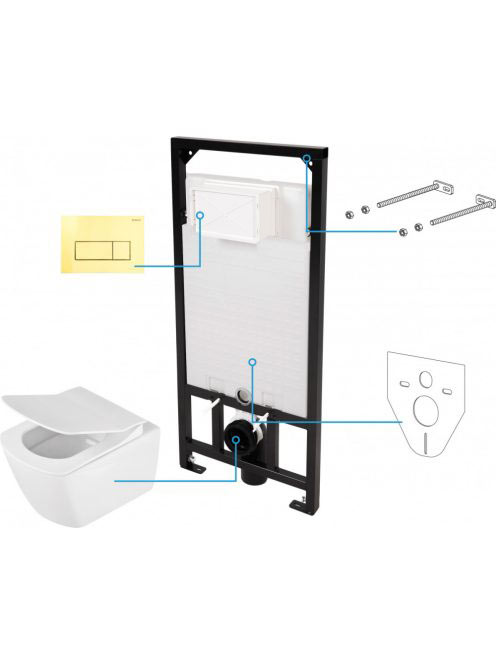 Deante Anemon 6 az 1 ben fehér falra függesztett WC csésze r