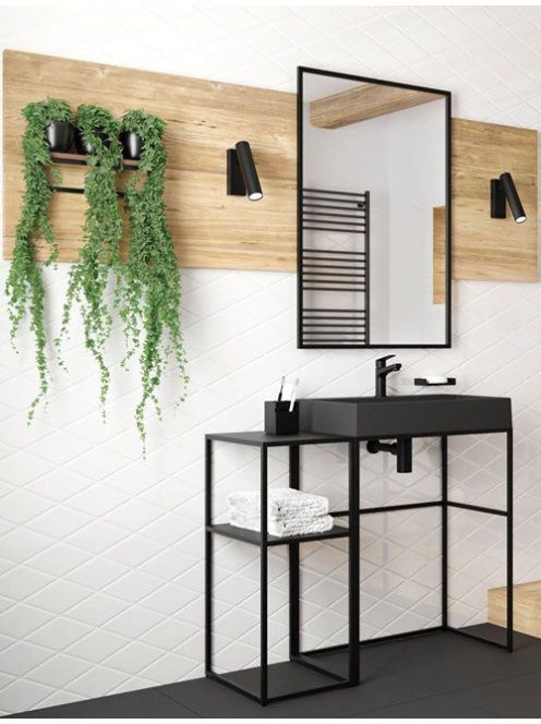Deante Correo fekete 40x20 cm-es fürdőszobai polcos állvány